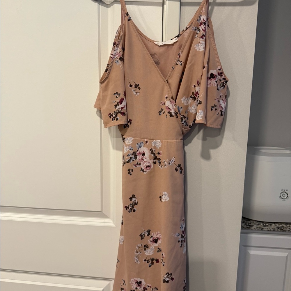 Floral Tan Dress